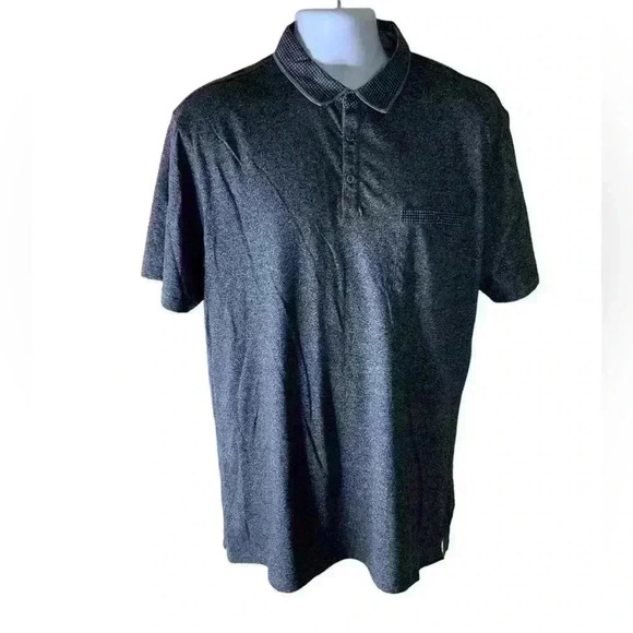 Denim & Flower Slim Fit Polo Shirt 3/4 Button Front Men's Size XL Top - Picture 1 of 9